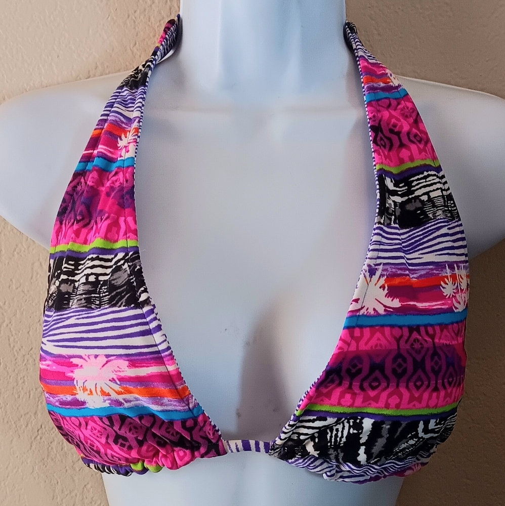 OP Multicolor Halter Bikini Top